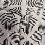 Pouf Carondelet Nero/Avorio - Anji Mountain: Quadrato geometrico non imbottito, certificato Fair Trade