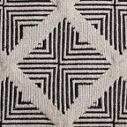 Pouf Carondelet Nero/Avorio - Anji Mountain: Quadrato geometrico non imbottito, certificato Fair Trade