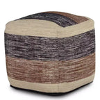 Pouf Jamal quadrato intrecciato Beige/Marrone/Nero - Steve Silver Co.