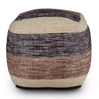 Pouf Jamal quadrato intrecciato Beige/Marrone/Nero - Steve Silver Co.