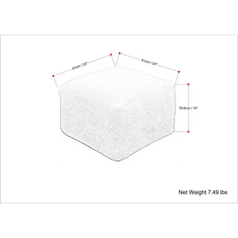 WyndenHall Lyanna Pouf Quadrato Avorio
