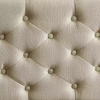 Panca imbottita Collette con contenitore color crema - Adore Decor: Mid-Century Modern, rivestimento in poliestere, struttura in legno