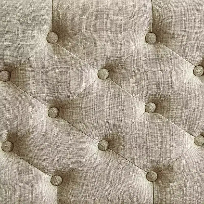 Panca imbottita Collette con contenitore color crema - Adore Decor: Mid-Century Modern, rivestimento in poliestere, struttura in legno