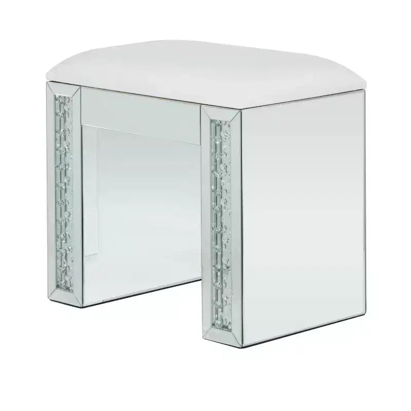 Sgabello imbottito a specchio Glam argento - Olivia & May