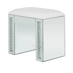 Sgabello imbottito a specchio Glam argento - Olivia & May