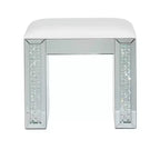 Sgabello imbottito a specchio Glam argento - Olivia & May