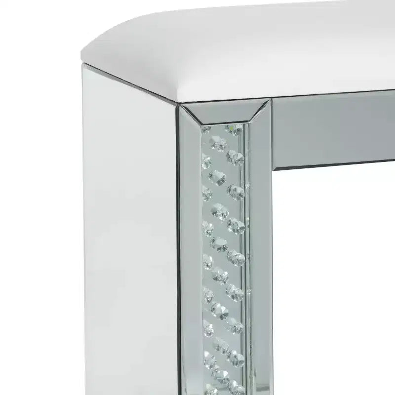 Sgabello imbottito a specchio Glam argento - Olivia & May