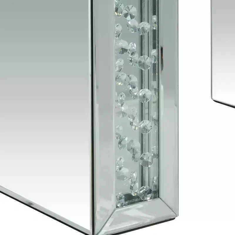 Sgabello imbottito a specchio Glam argento - Olivia & May