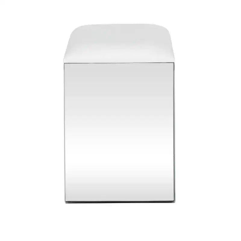 Sgabello imbottito a specchio Glam argento - Olivia & May
