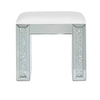 Sgabello imbottito a specchio Glam argento - Olivia & May