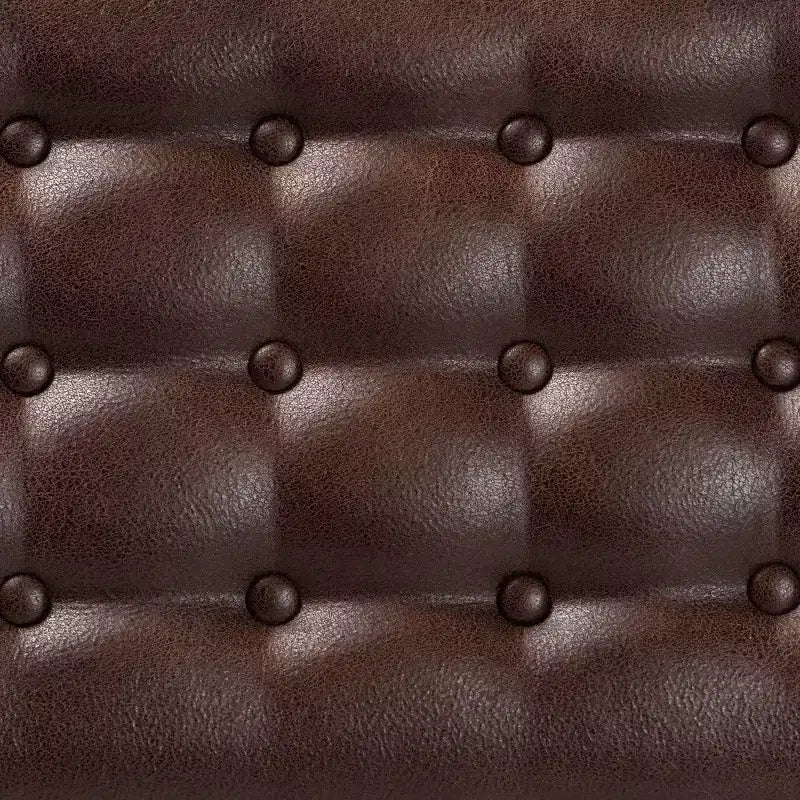 Panca contenitore Walsh in similpelle e legno, marrone scuro/noce - Baxton Studio: Elegante panca rettangolare, rivestimento in poliestere