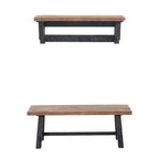 Set panca e ripiano portaoggetti con gancio in legno massiccio Odin 42" nero - Alaterre Furniture: design rustico industriale, struttura in pino