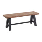 Set panca e ripiano portaoggetti con gancio in legno massiccio Odin 42" nero - Alaterre Furniture: design rustico industriale, struttura in pino