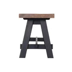 Set panca e ripiano portaoggetti con gancio in legno massiccio Odin 42" nero - Alaterre Furniture: design rustico industriale, struttura in pino