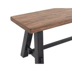 Set panca e ripiano portaoggetti con gancio in legno massiccio Odin 42" nero - Alaterre Furniture: design rustico industriale, struttura in pino