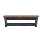 Set panca e ripiano portaoggetti con gancio in legno massiccio Odin 42" nero - Alaterre Furniture: design rustico industriale, struttura in pino