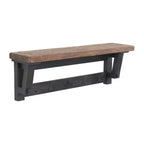 Set panca e ripiano portaoggetti con gancio in legno massiccio Odin 42" nero - Alaterre Furniture: design rustico industriale, struttura in pino