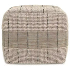 WyndenHall Billie Pouf Quadrato Intrecciato Grigio: Pouf Contenitore in Juta in Stile Contemporaneo, Seduta Imbottita, 18"x18"x14"