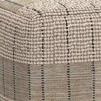 WyndenHall Billie Pouf Quadrato Intrecciato Grigio: Pouf Contenitore in Juta in Stile Contemporaneo, Seduta Imbottita, 18"x18"x14"
