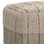 WyndenHall Billie Pouf Quadrato Intrecciato Grigio: Pouf Contenitore in Juta in Stile Contemporaneo, Seduta Imbottita, 18"x18"x14"