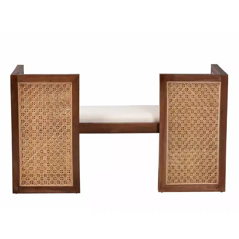 Panca Accent Lovina in Rattan e Legno di Acacia bali & pari, Miele Chiaro/Marrone Chiaro