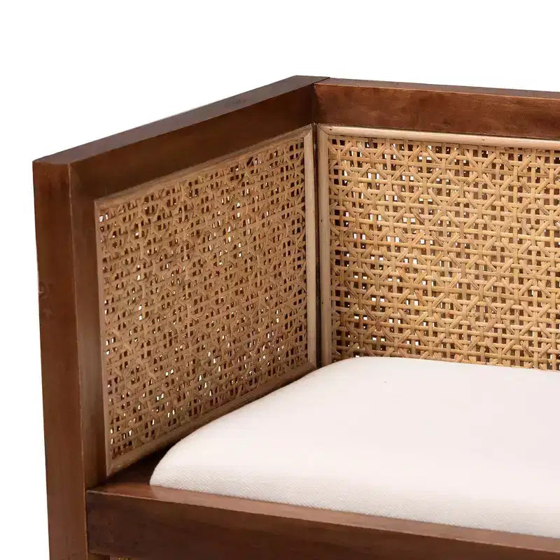Panca Accent Lovina in Rattan e Legno di Acacia bali & pari, Miele Chiaro/Marrone Chiaro