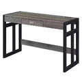 47" Monterey Desk with Charging Station Weathered Gray/Black - Breighton Home: Office Workstation with Hutch Storage