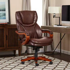 Poltrona Direzionale Extra-Large Redwood in Pelle - Serta: Imbottita, Girevole, Altezza Fissa, Stile Moderno