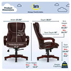 Poltrona Direzionale Extra-Large Redwood in Pelle - Serta: Imbottita, Girevole, Altezza Fissa, Stile Moderno