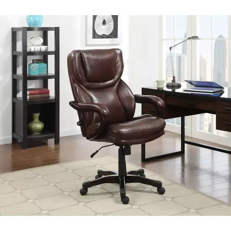 Poltrona Direzionale Extra-Large Redwood in Pelle - Serta: Imbottita, Girevole, Altezza Fissa, Stile Moderno