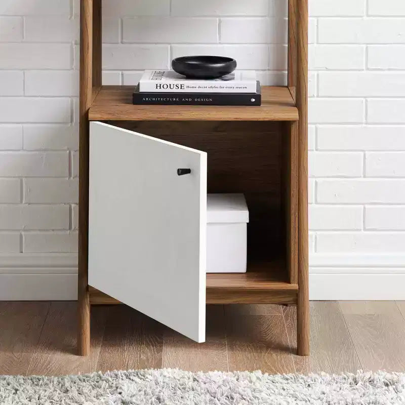 Libreria espositiva Bixby da 71" Noce/Bianco - Modway