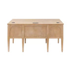 Martin Furniture Scrivania moderna con semibasamento in legno Collezione Laurel Marrone chiaro: Postazione di lavoro direzionale con cassetto multiuso