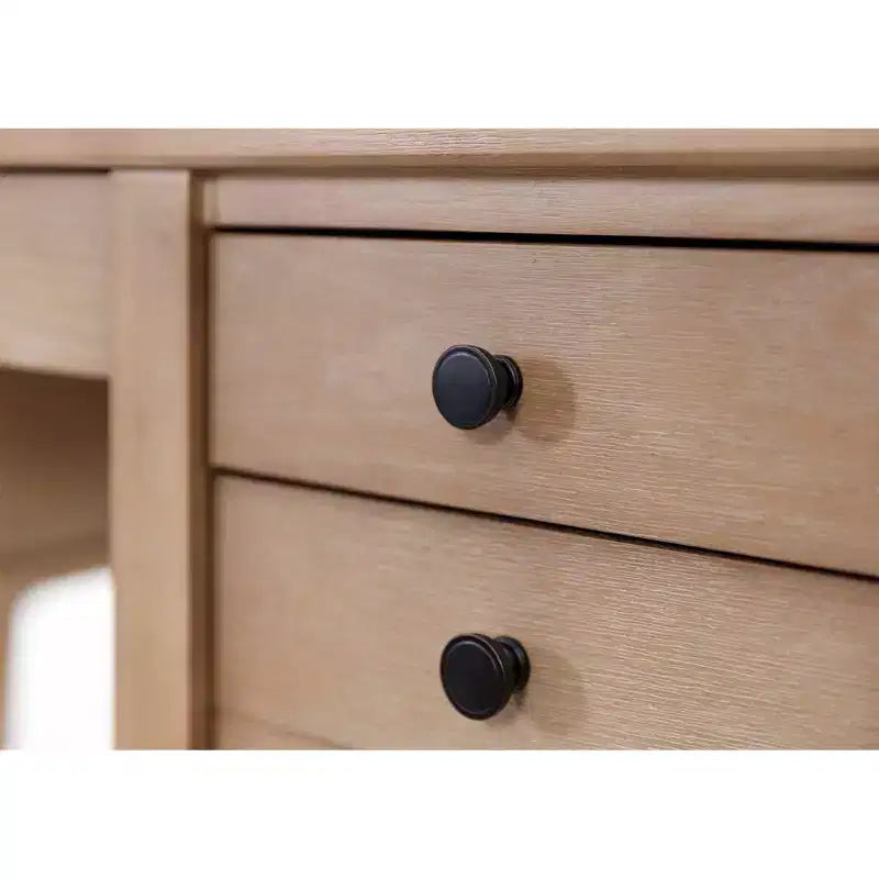 Martin Furniture Scrivania moderna con semibasamento in legno Collezione Laurel Marrone chiaro: Postazione di lavoro direzionale con cassetto multiuso