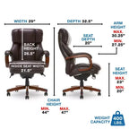Sedia direzionale grande e alta marrone - La-Z-Boy: Memory Foam, ergonomica, capacità 181 kg