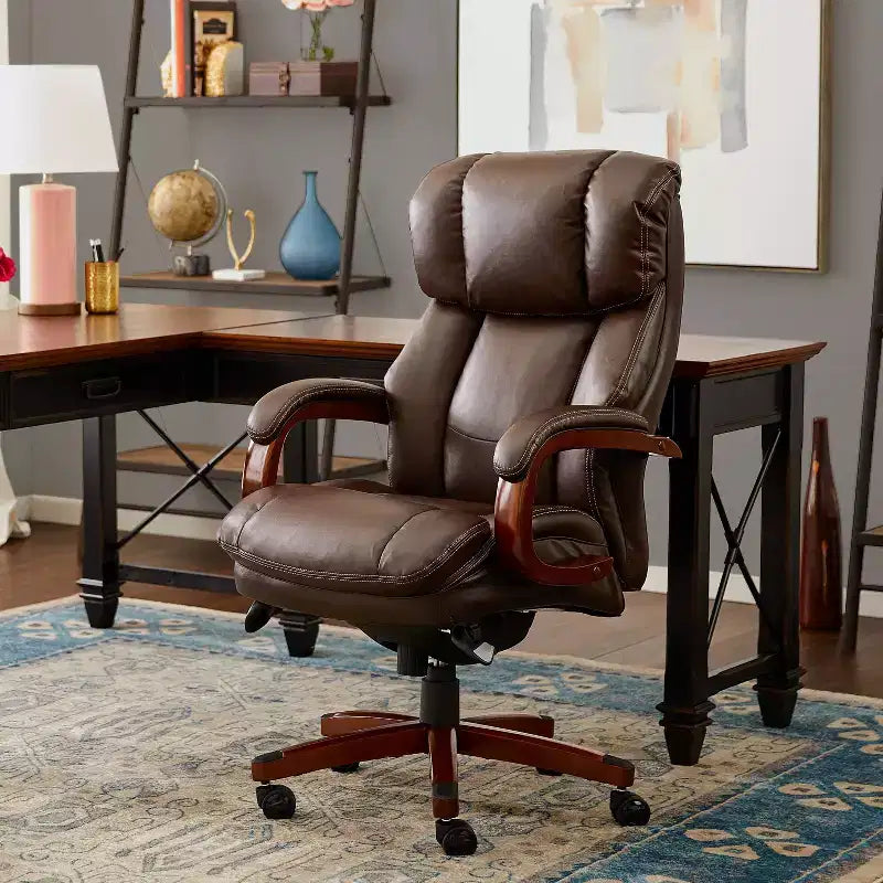 Sedia direzionale grande e alta marrone - La-Z-Boy: Memory Foam, ergonomica, capacità 181 kg