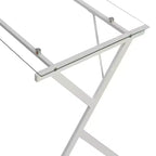 Scrivania Dazenus 62" con piano in vetro trasparente e finitura bianca - Acme Furniture: Mobili da ufficio moderni con base in legno