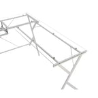 Scrivania Dazenus 62" con piano in vetro trasparente e finitura bianca - Acme Furniture: Mobili da ufficio moderni con base in legno