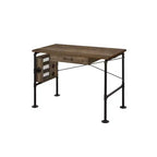 Endang Writing Desk Weathered Oak/Black - Acme Furniture: Metal Frame, Space-Saving 39" Surface