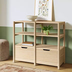 Scaffale piccolo scandinavo da 32" con cassetti portaoggetti, colore naturale - Room Essentials™