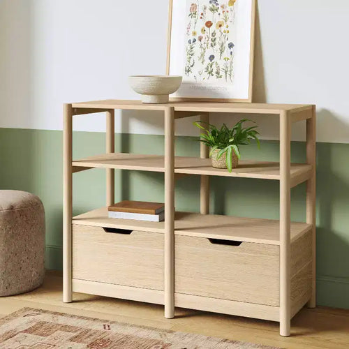 Scaffale piccolo scandinavo da 32" con cassetti portaoggetti, colore naturale - Room Essentials™