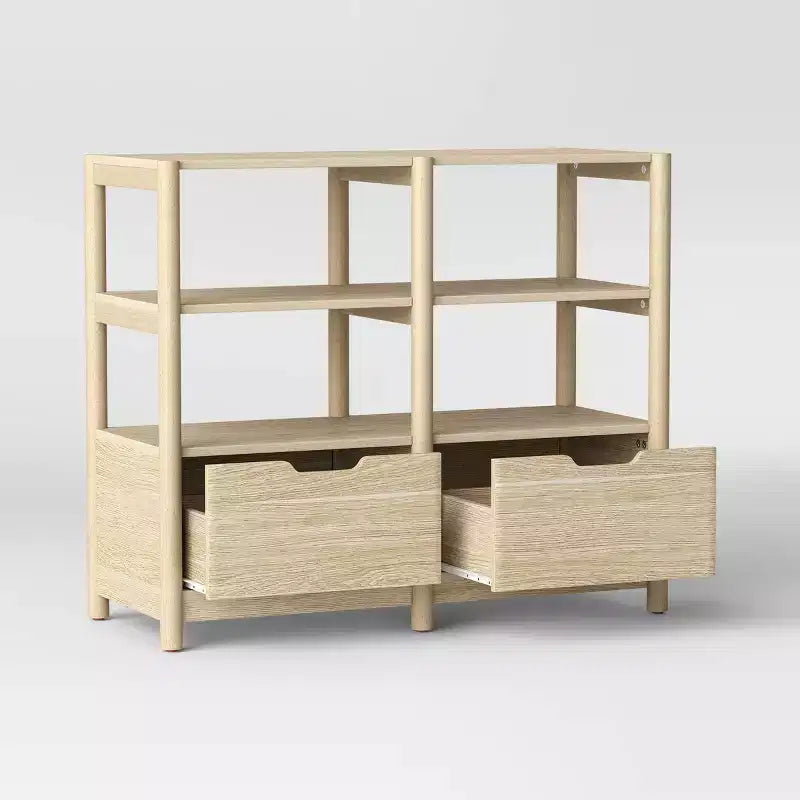 Scaffale piccolo scandinavo da 32" con cassetti portaoggetti, colore naturale - Room Essentials™