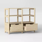 Scaffale piccolo scandinavo da 32" con cassetti portaoggetti, colore naturale - Room Essentials™