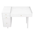 42" Daisy Wood Vanity Desk with Drawers Matte White/Gold - Nathan James