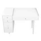 42" Daisy Wood Vanity Desk with Drawers Matte White/Gold - Nathan James