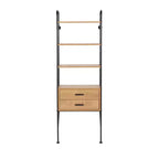 Libreria snella in acciaio/legno da 75" nera/marrone - LumiSource