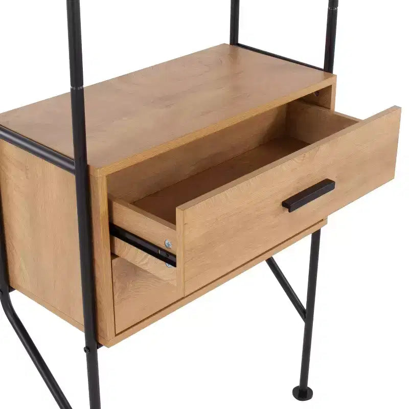 Libreria snella in acciaio/legno da 75" nera/marrone - LumiSource