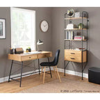 Libreria snella in acciaio/legno da 75" nera/marrone - LumiSource