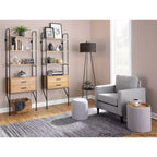 Libreria snella in acciaio/legno da 75" nera/marrone - LumiSource
