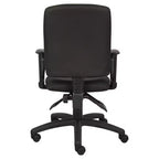 Sedia da lavoro in tessuto multifunzione con braccioli ad anello nera - Boss Office Products: regolabile, girevole, base in nylon