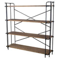 Yorktown 65.5" 4-Shelf Industrial Bookcase Brown - Christopher Knight Home: Sturdy Metal & Wood Frame, 150lb Capacity